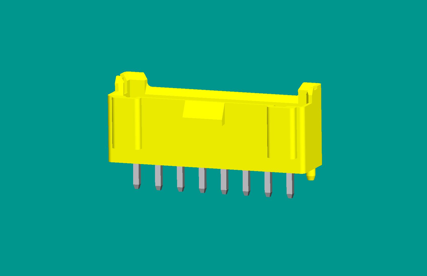 B8B-XH-K3立式針座熒光黃/普通PA66